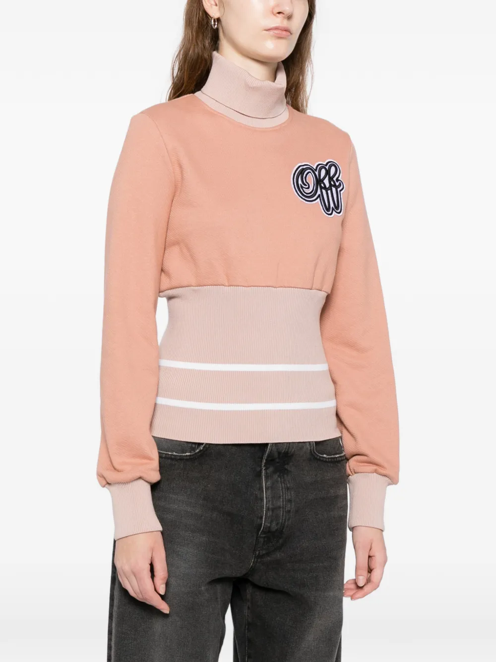  Off-white Cheerleader Ribbed Sweatshirt - Pink 