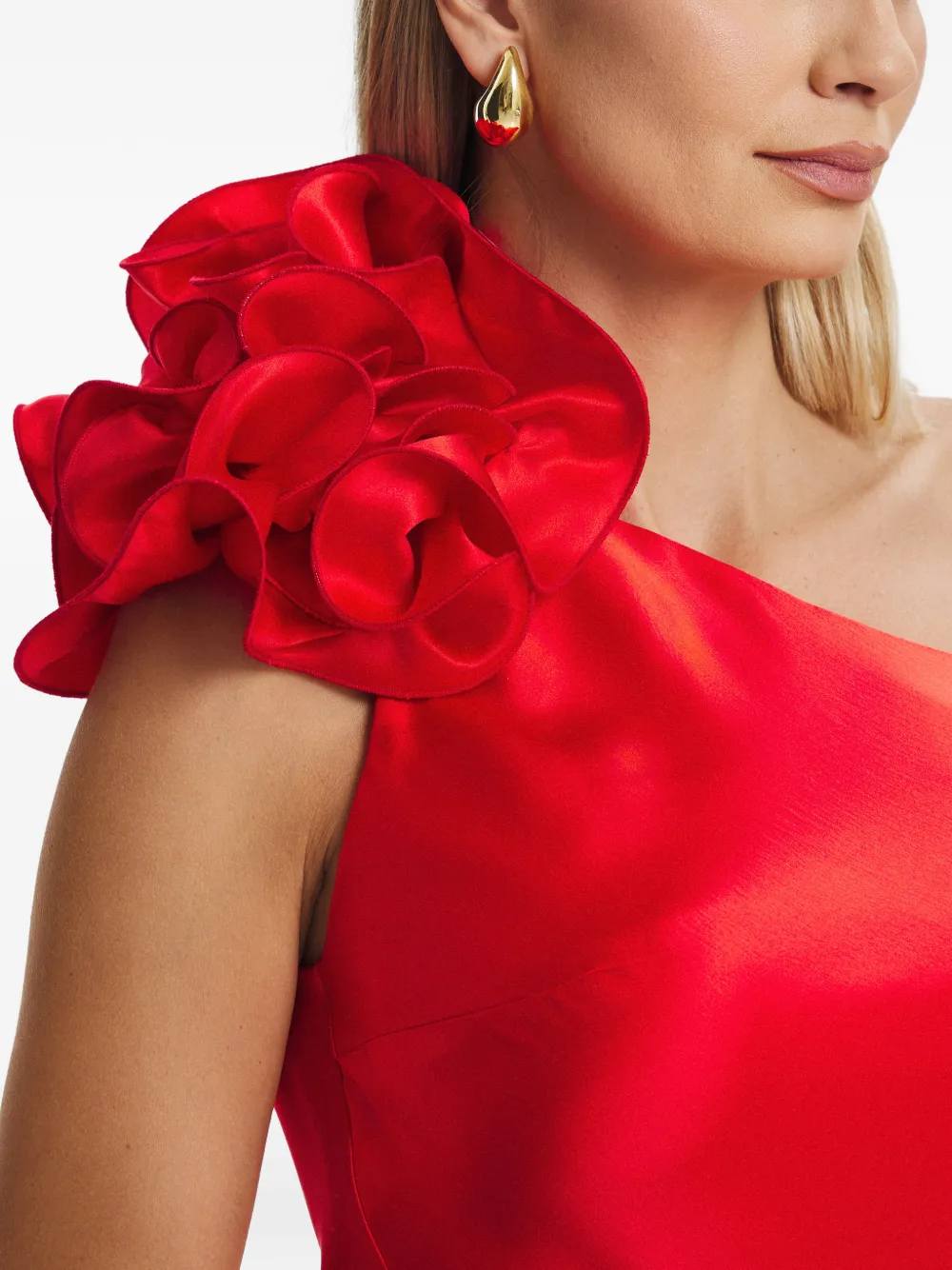 IL VOLO Aster maxi-jurk verfraaid met bloemen Rood