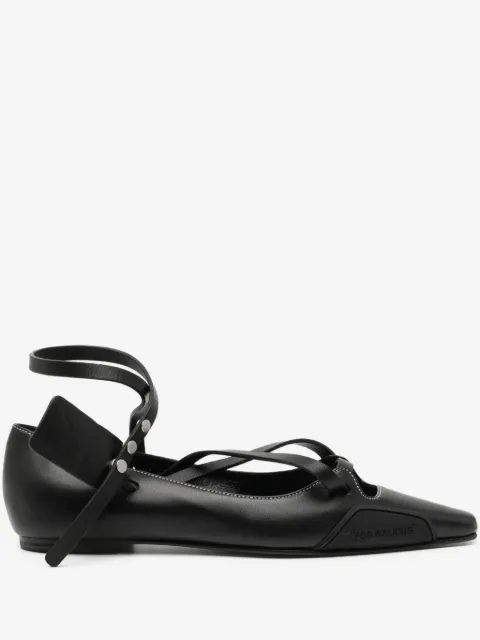 Off-White strapped flat pumps