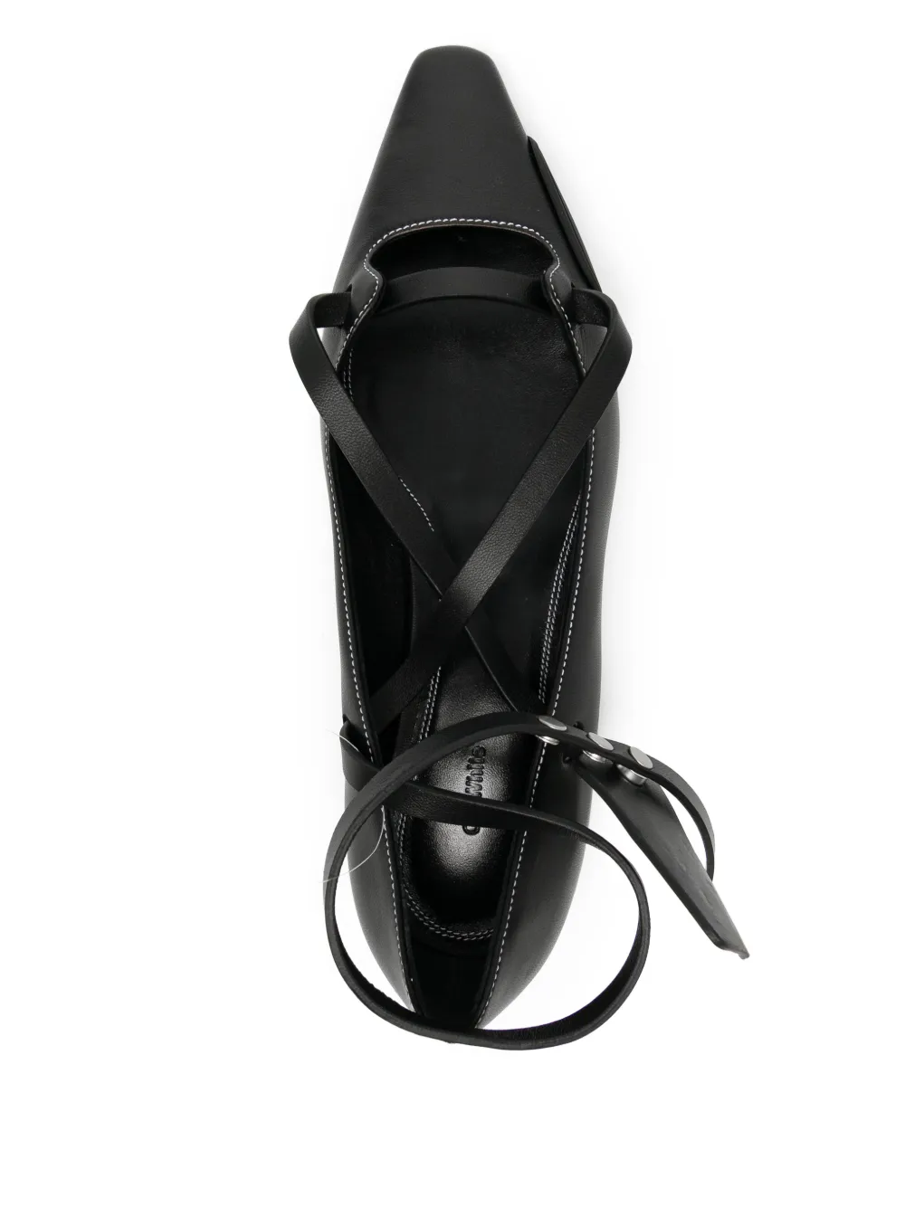 Off-White Sandalen met bandje en puntige neus Zwart