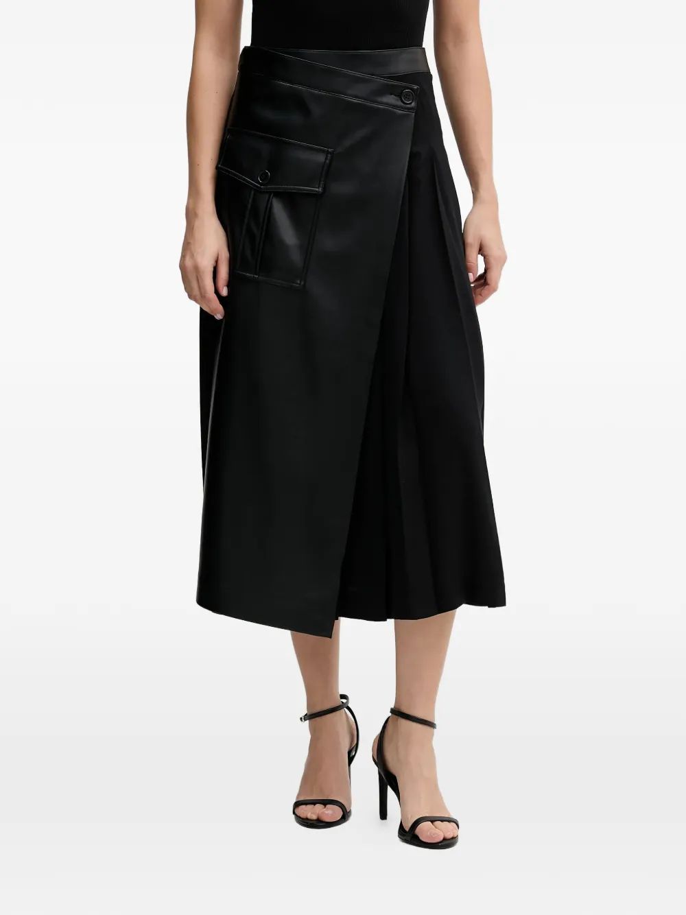 Sisley wrap mid skirt - Nero