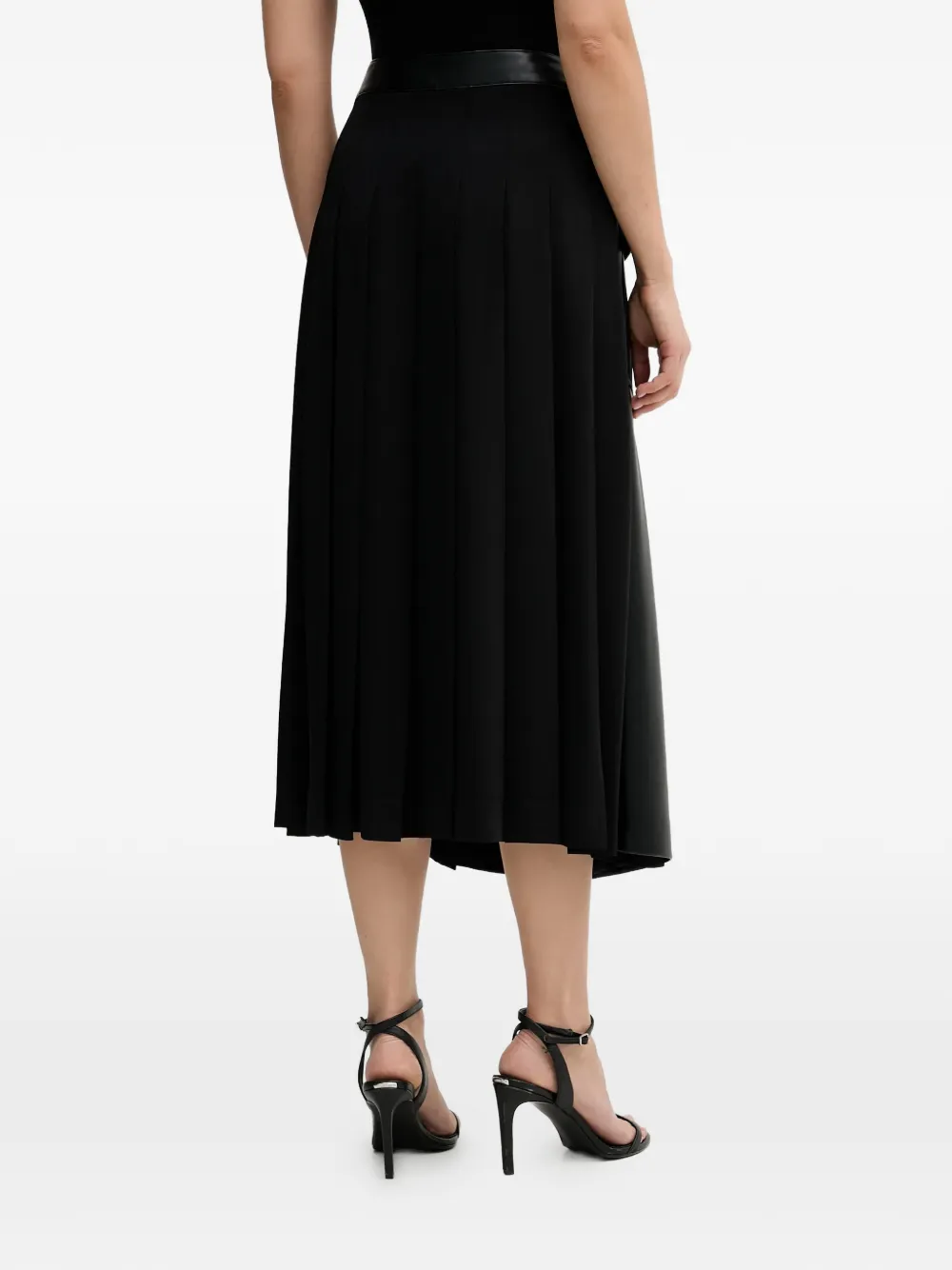  Sisley Falda Midi Cruzada - Negro 