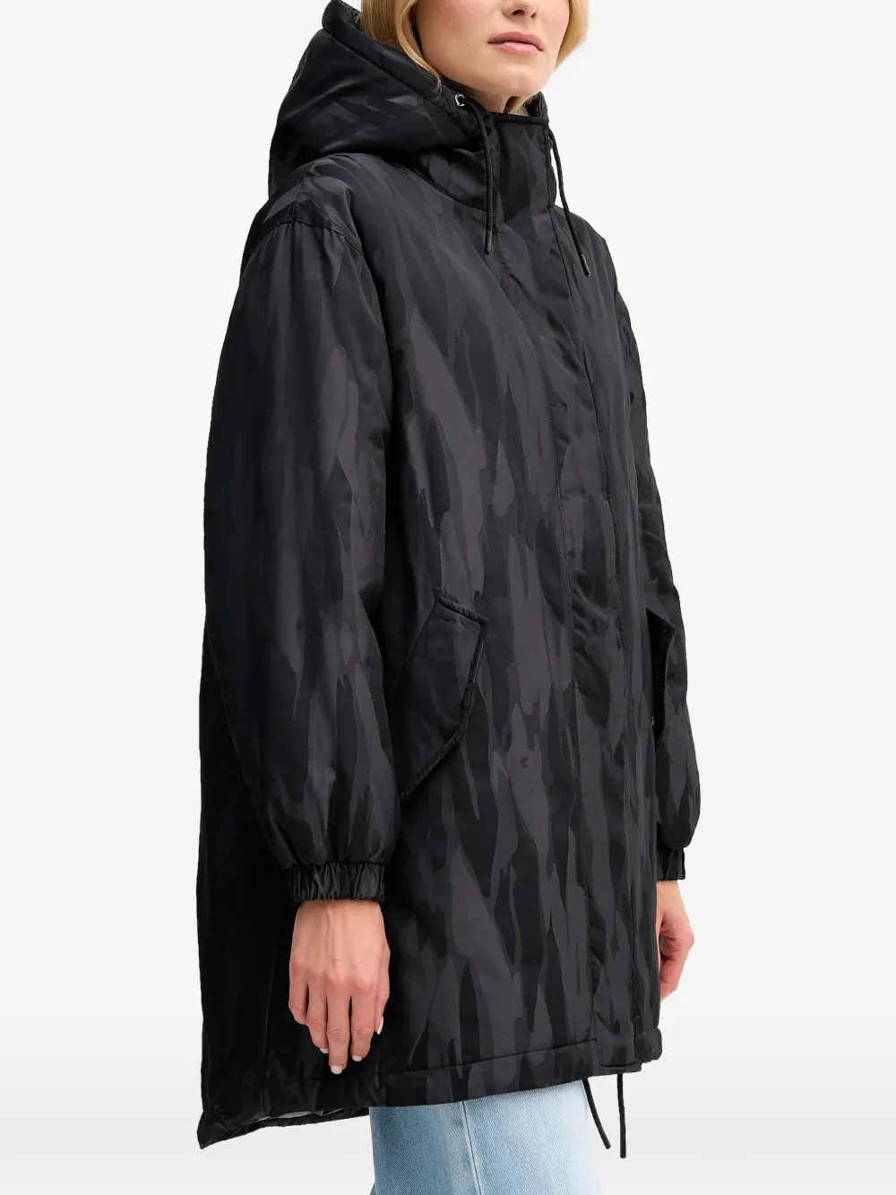 Sisley Parka Con Capucha - Negro 