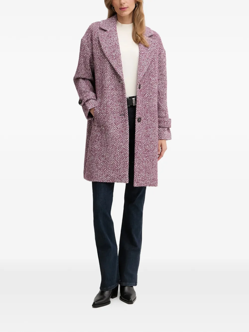  Benetton Buttoned Coat - Purple 