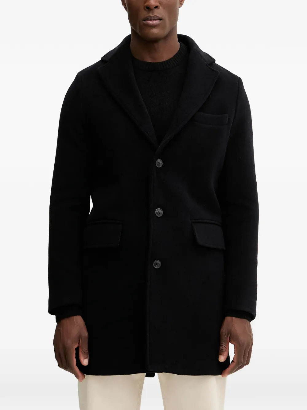 Trussardi buttoned single-breasted coat - Nero