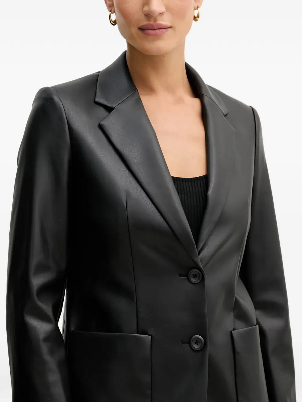 Faux-Leather Blazer