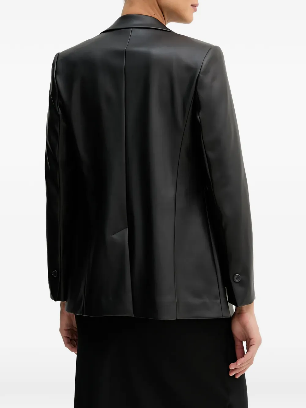 Faux-Leather Blazer