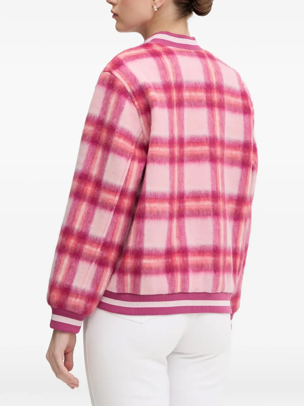  Benetton Checked Zip Jacket - Pink 
