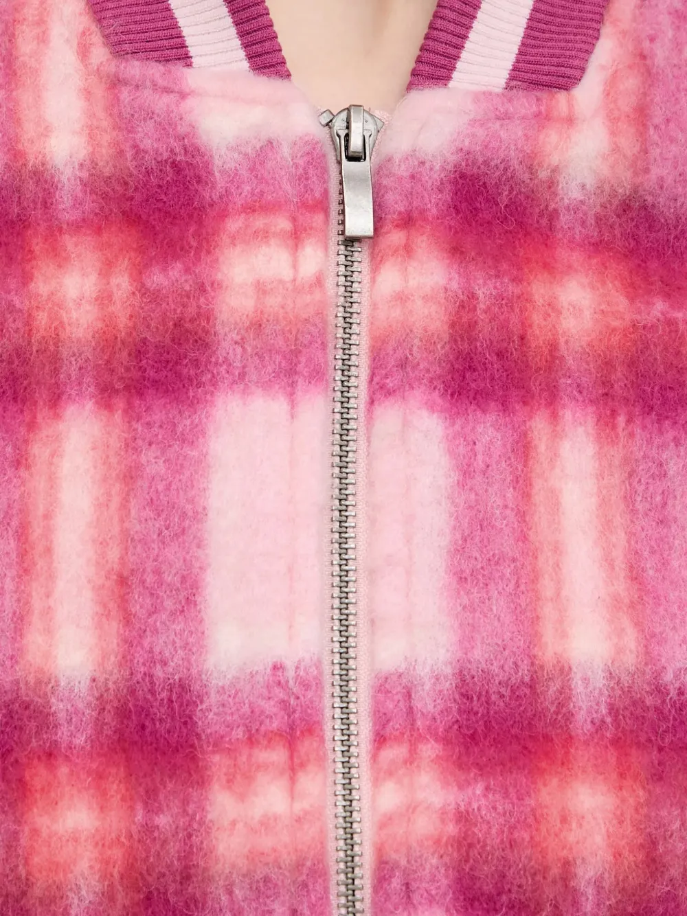 Benetton Geruit jack met rits Roze