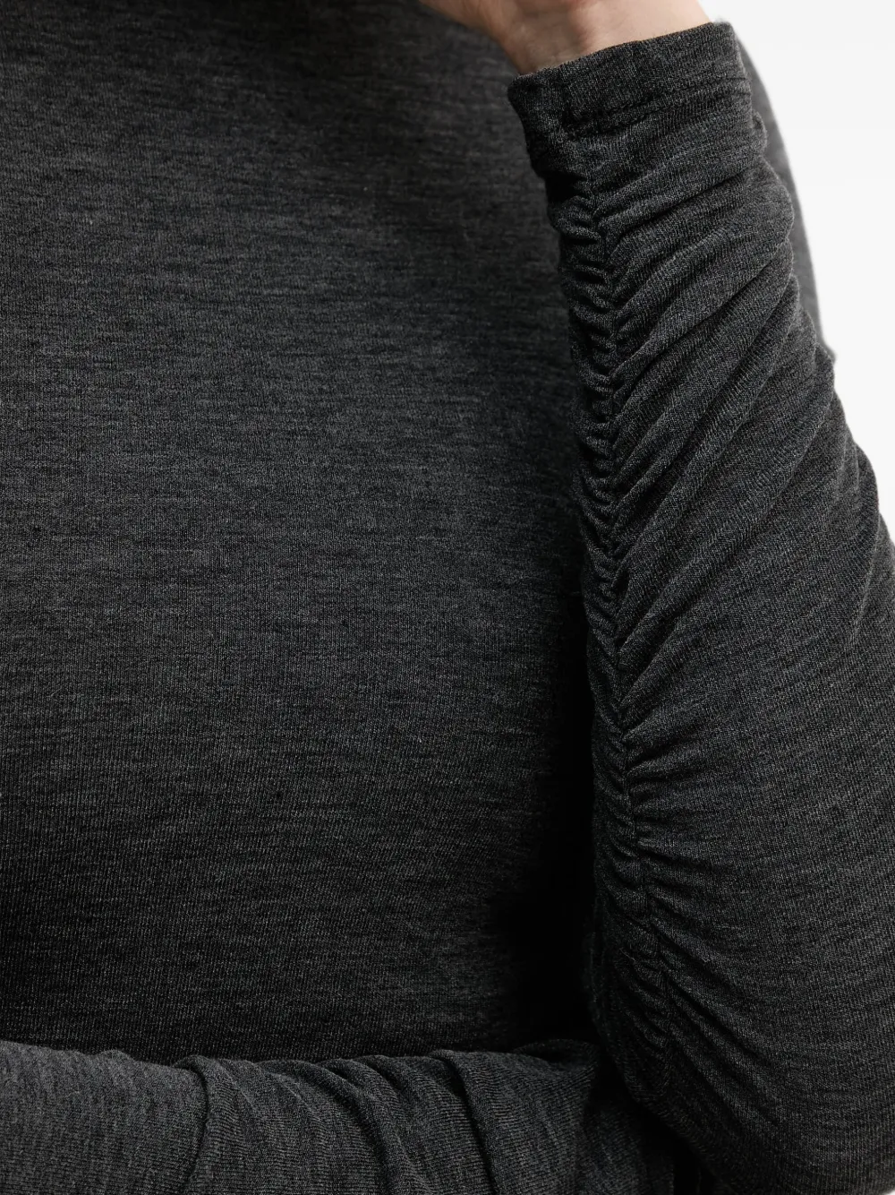 Sisley Midi-jurk met ruches en col Grijs
