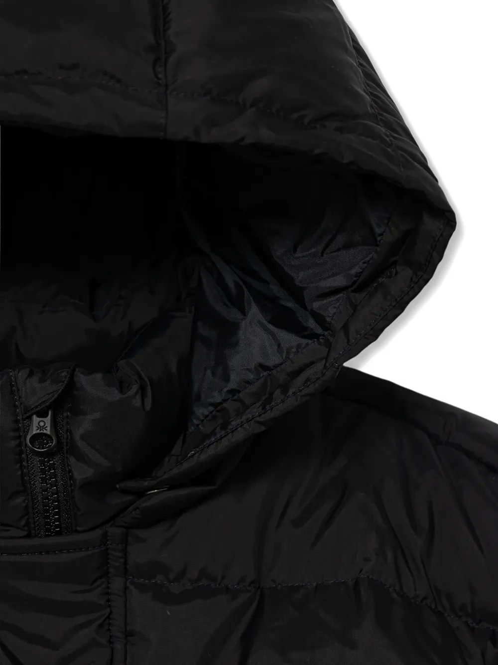  Benetton Hooded Padded Coat - Black 