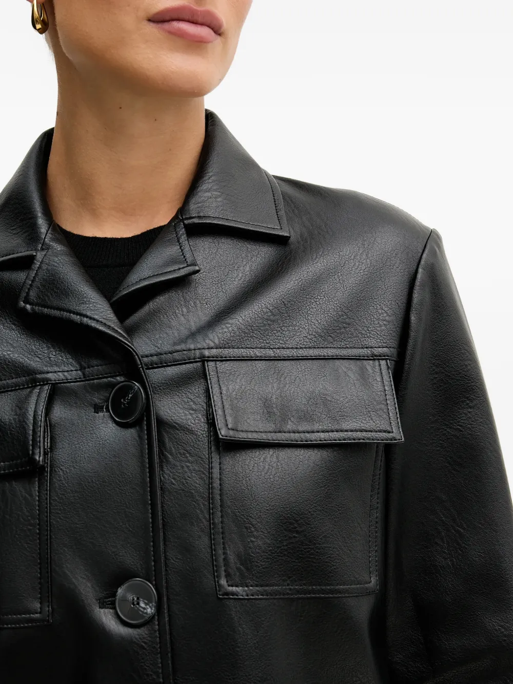 Sisley Shirtjack met zakken en knopen Zwart