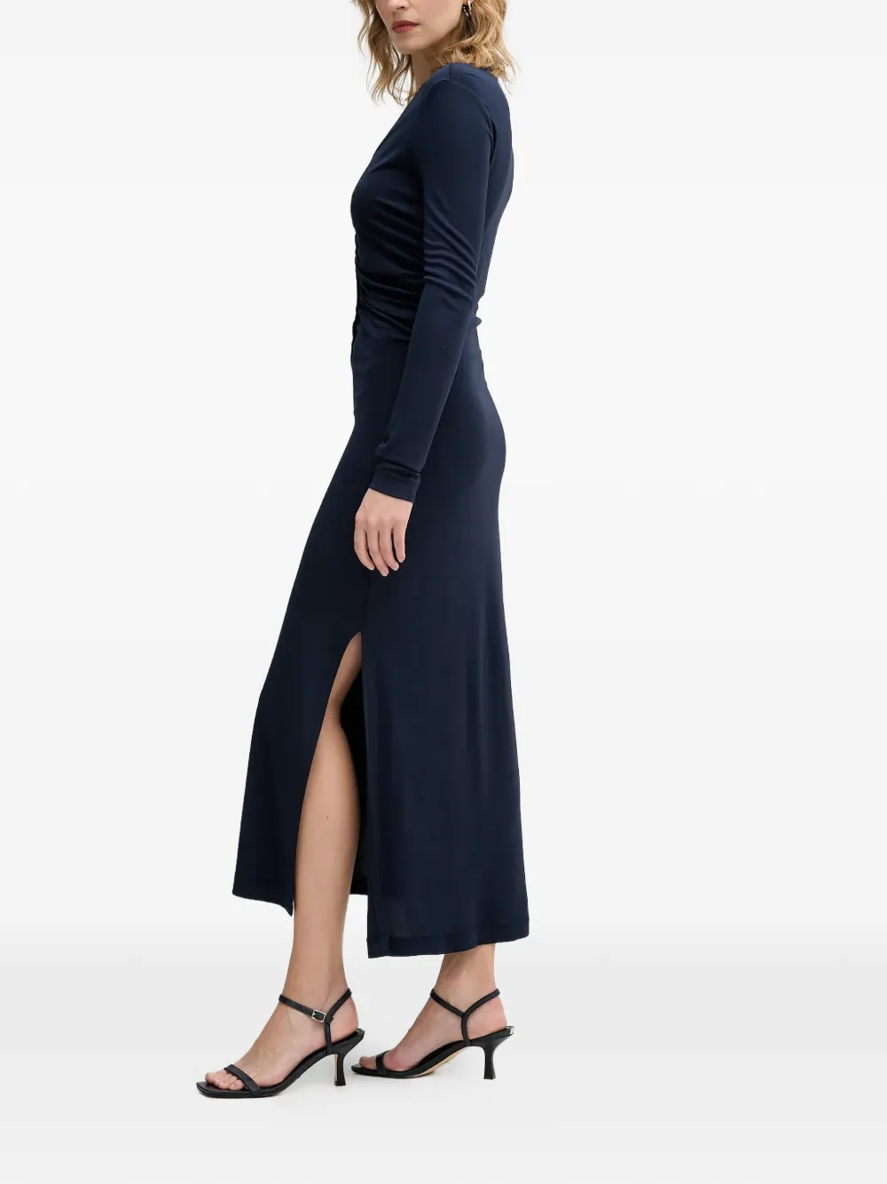 Sisley Midi-jurk met ruches Blauw