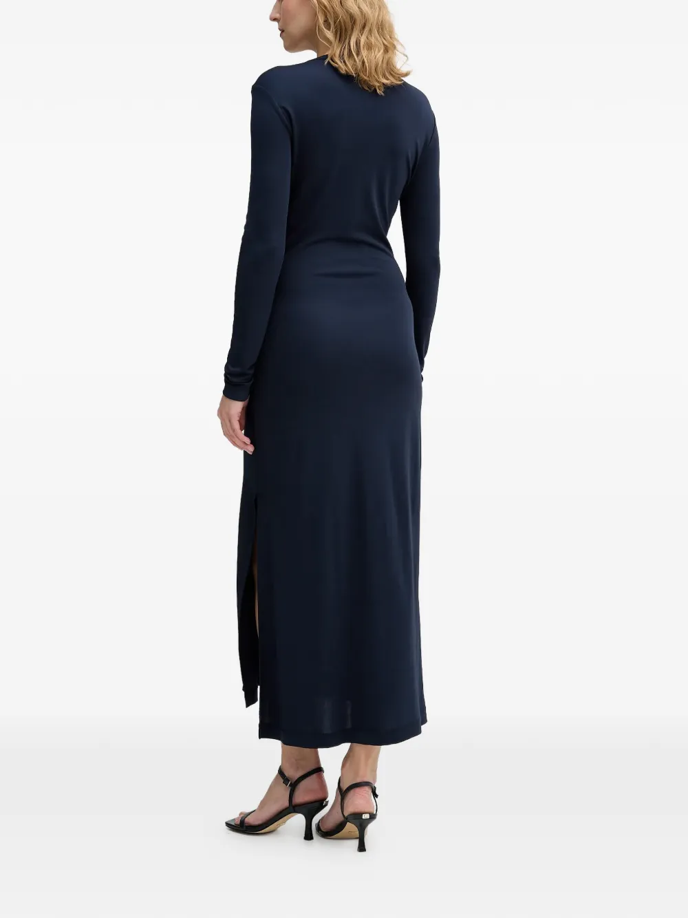 Sisley Midi-jurk met ruches Blauw