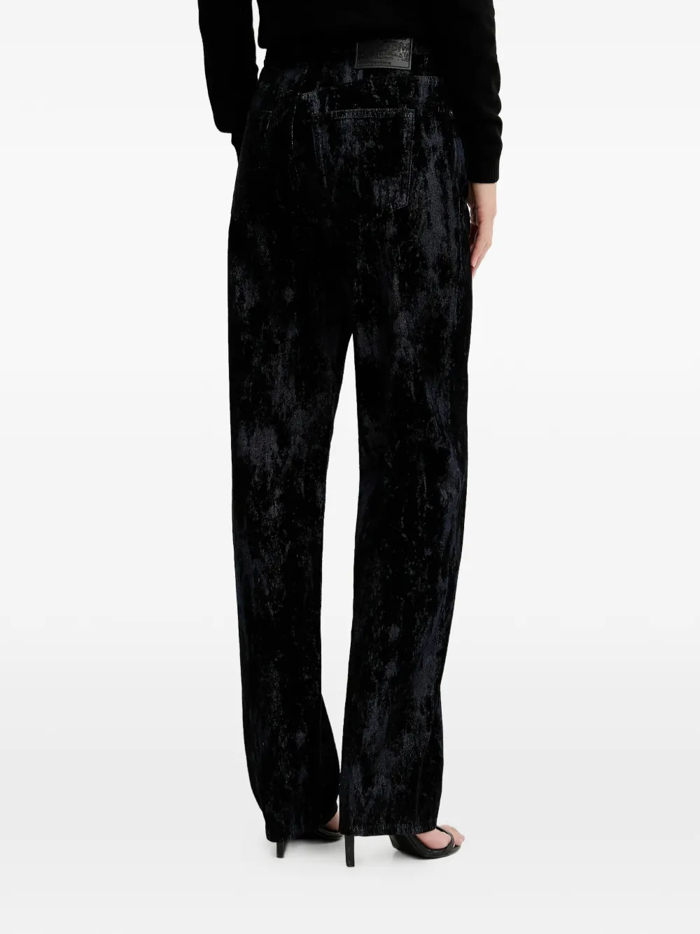  Sisley Textured-effect Straight-leg Jeans - Black 