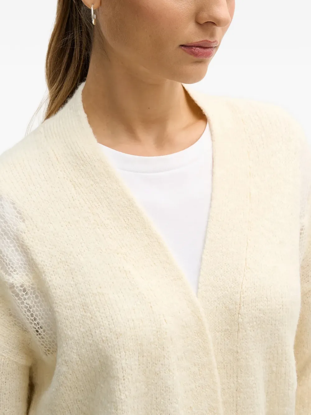 Benetton Trui met ritszak en patroon Beige
