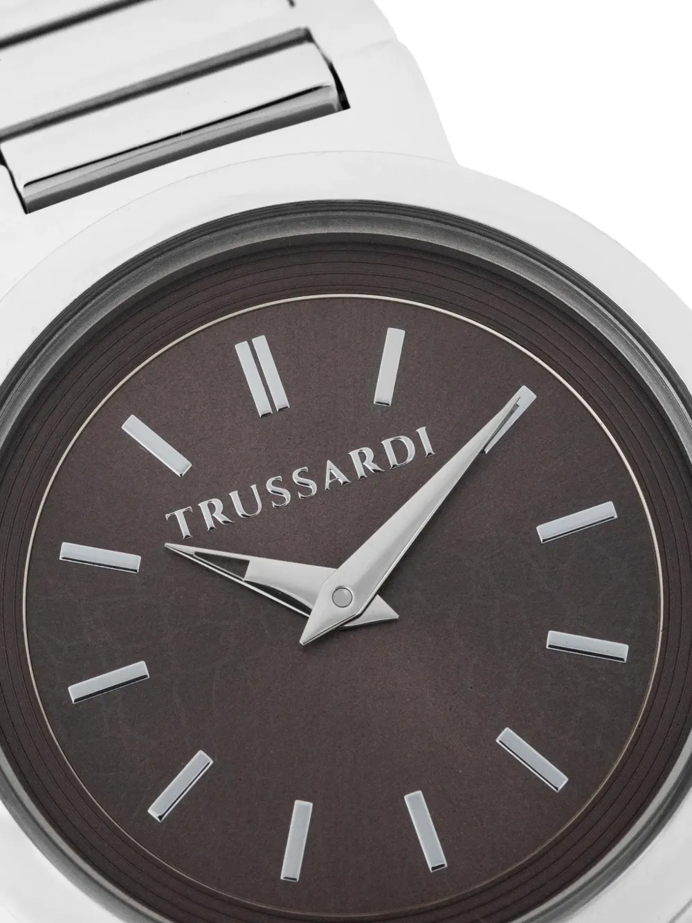 Trussardi Silver Tone Round 35mm Watch - Bruin