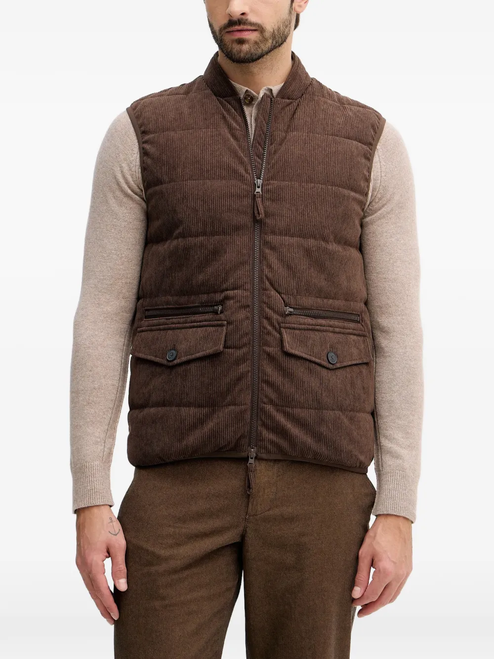 Benetton corduroy zip-up jacket | Brown | Image 1