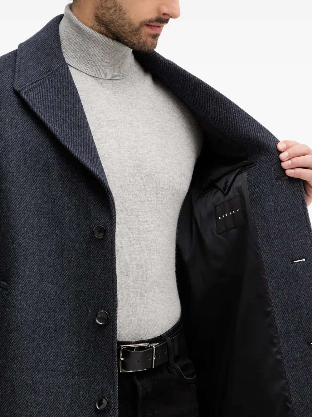Collared Buttoned Single-Breasted Coat