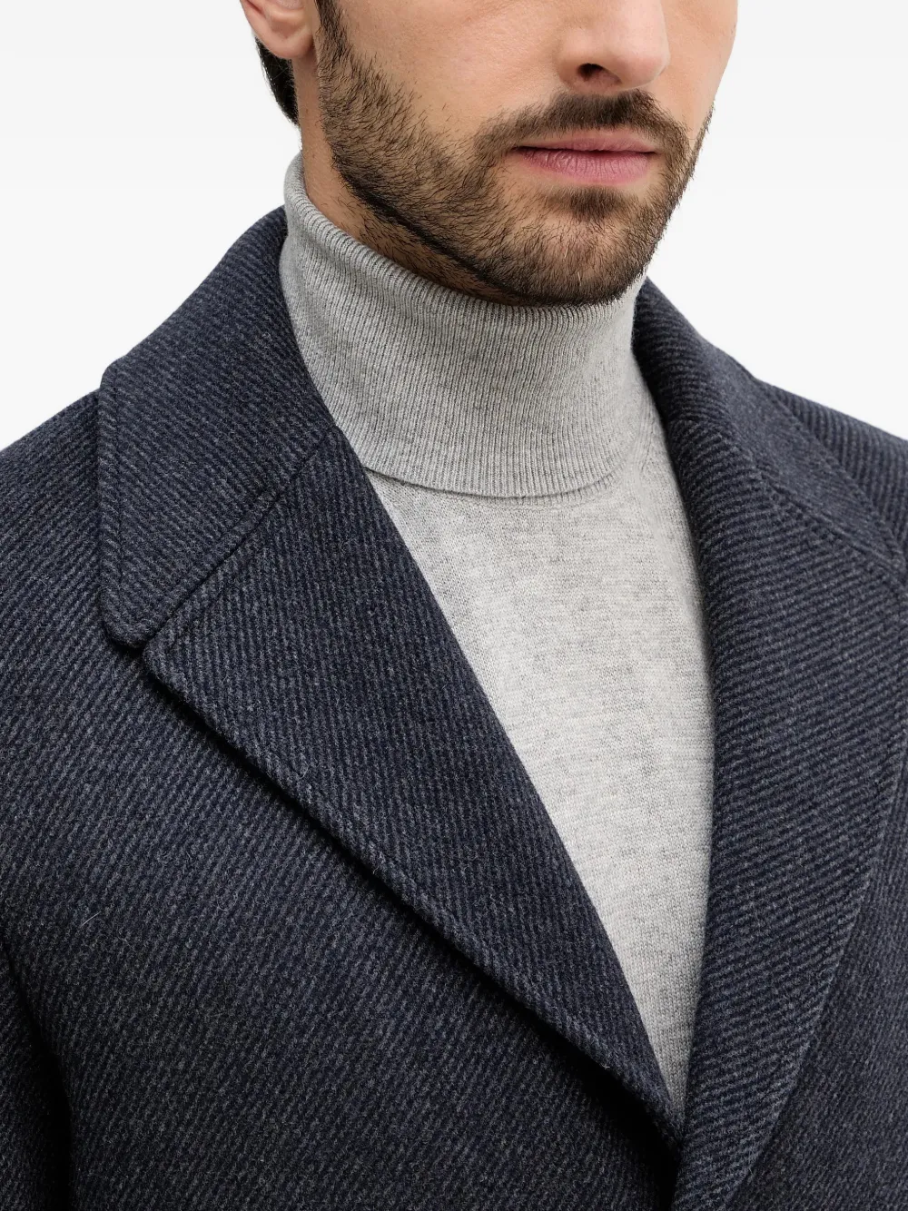Collared Buttoned Single-Breasted Coat