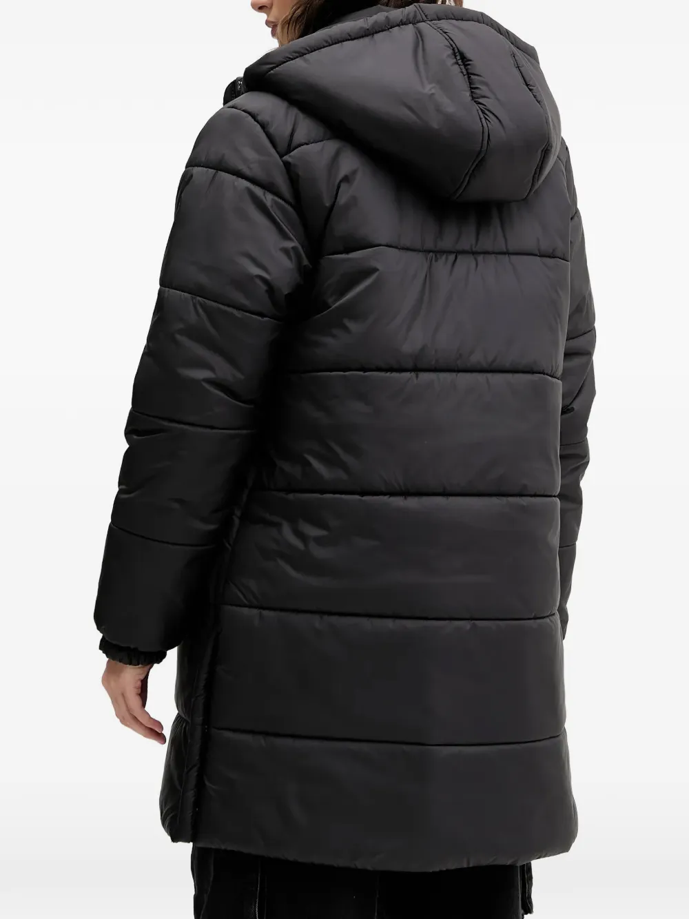  Vans Hooded Quilted Puffer Jacket - Black 