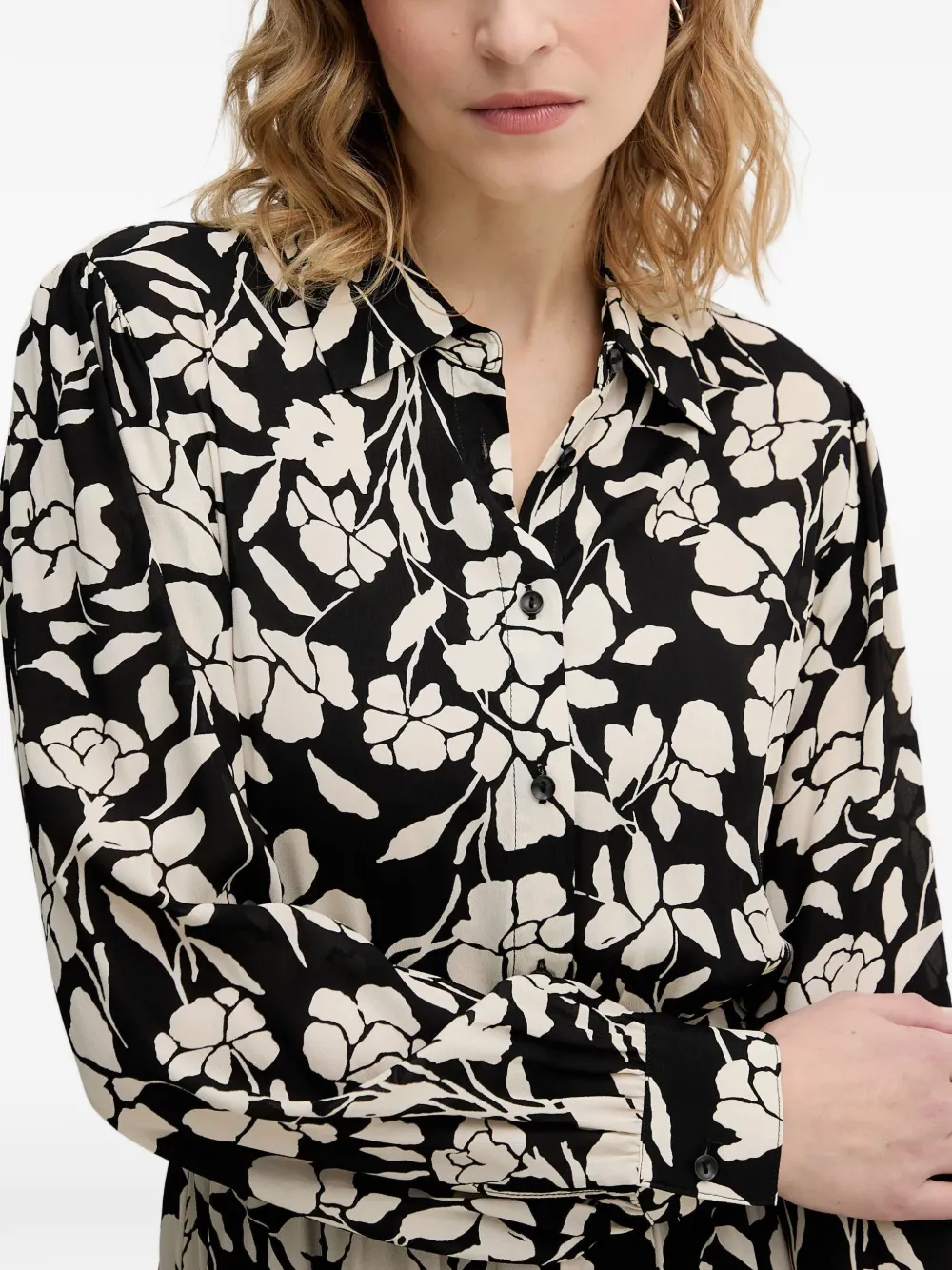 Benetton Midi-jurk met bloemenprint Zwart