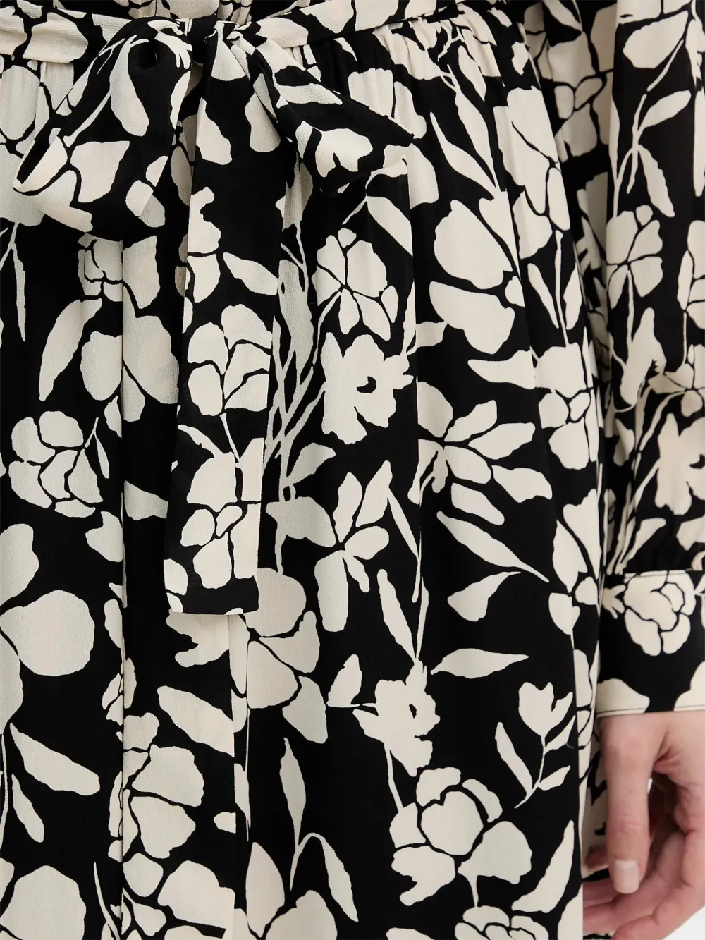 Benetton Midi-jurk met bloemenprint Zwart