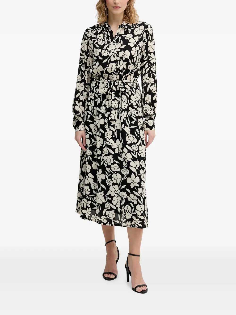 Benetton floral-print midi dress - Nero