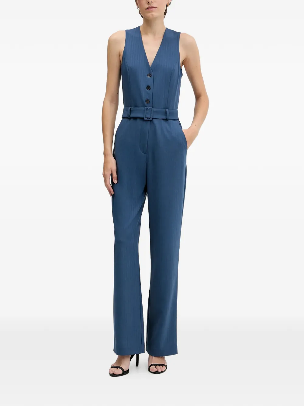Sisley belted jumpsuit - Blu