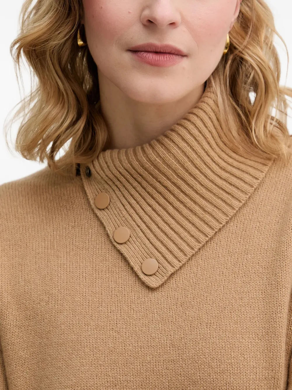 Benetton Jurk met trechterhals Beige