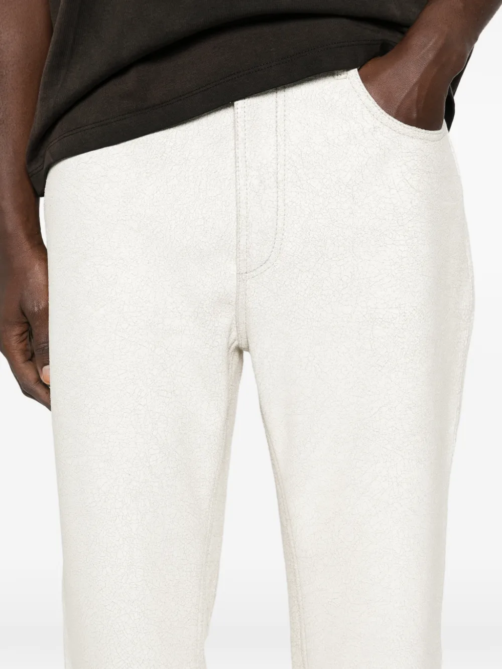 Cracked-Finish Trousers