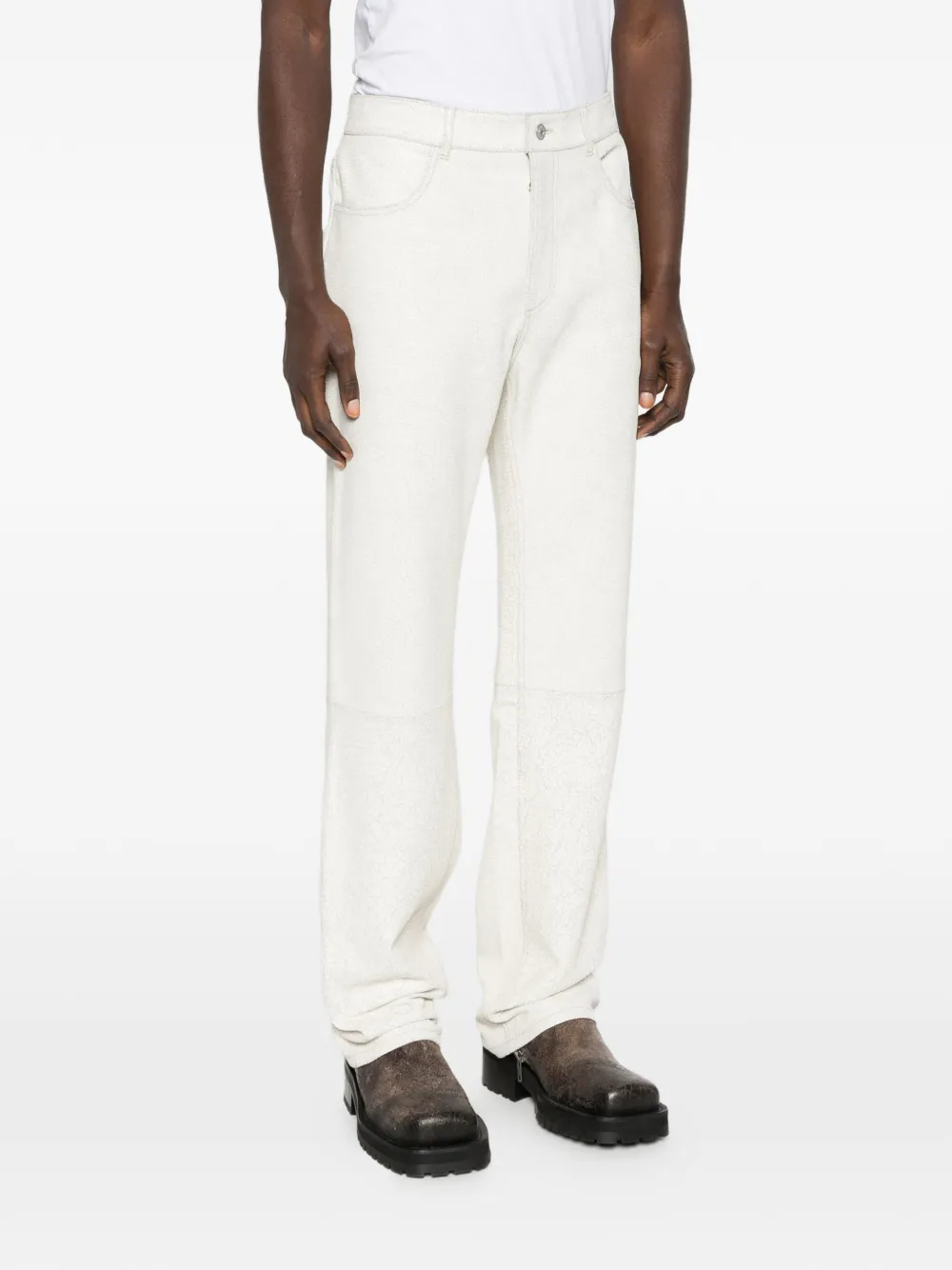 Cracked-Finish Trousers