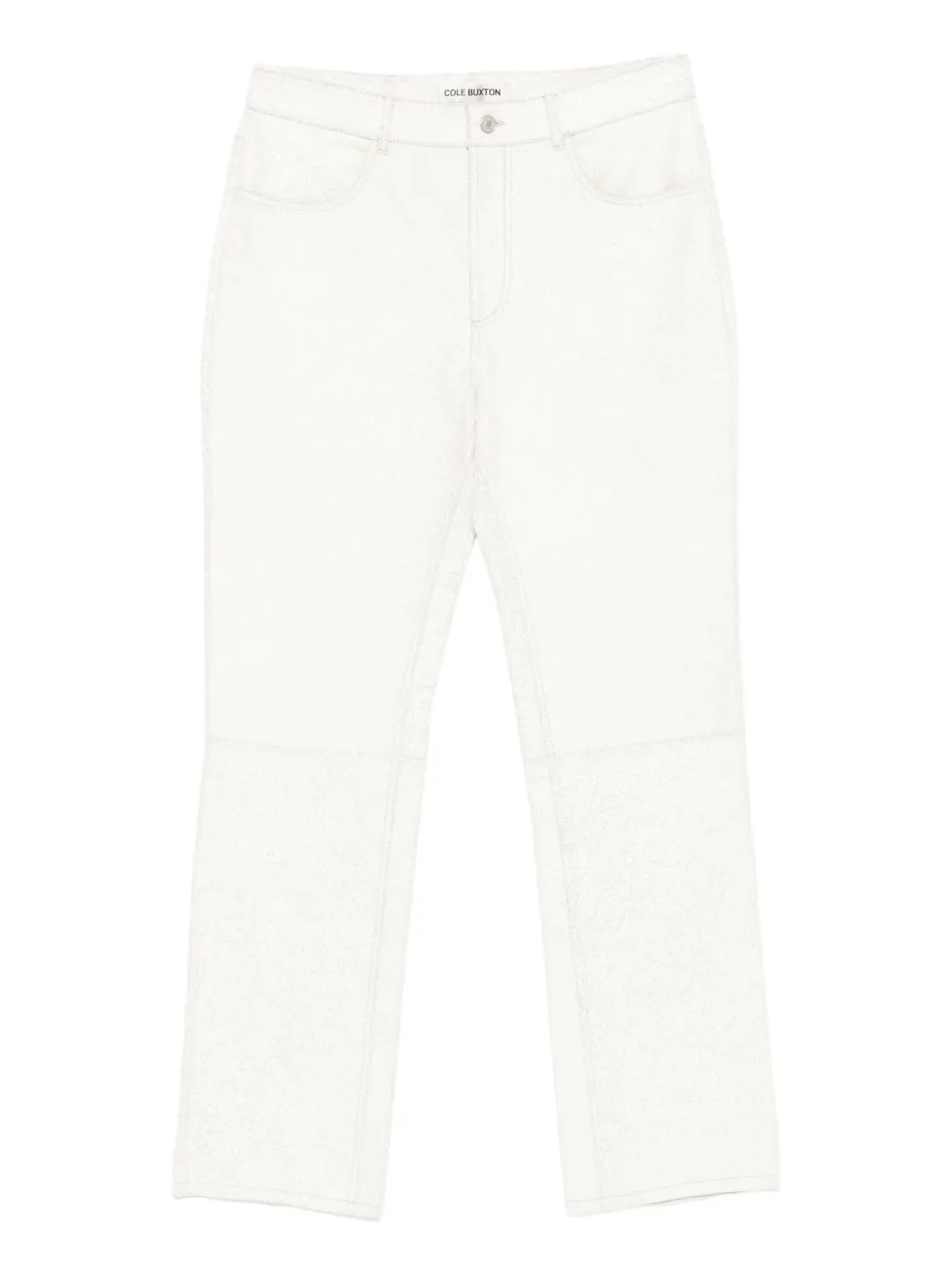 COLE BUXTON cracked-finish trousers - Bianco