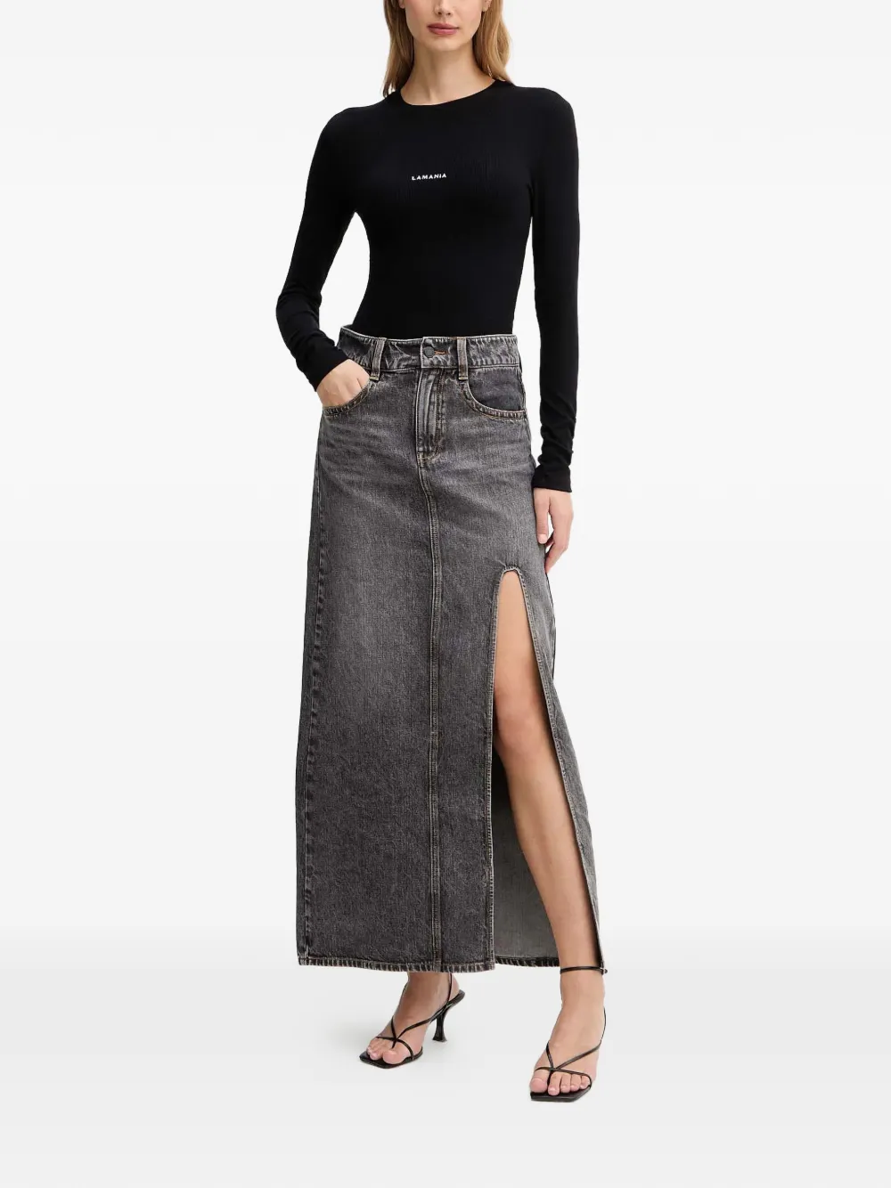 Miss Sixty split midi skirt - Grijs