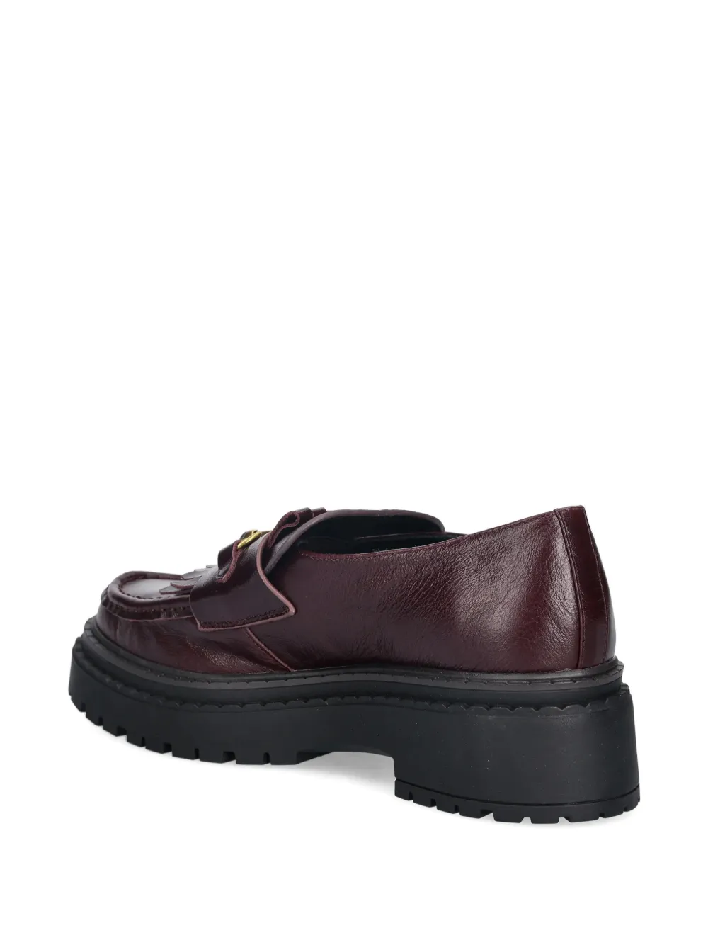 Nokwol Loafers met gesp en franje Rood