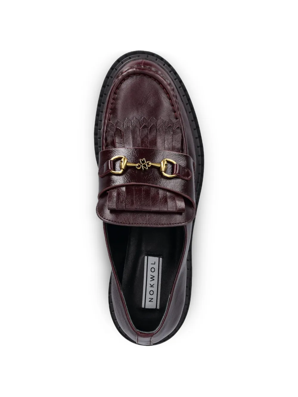 Nokwol Loafers met gesp en franje Rood