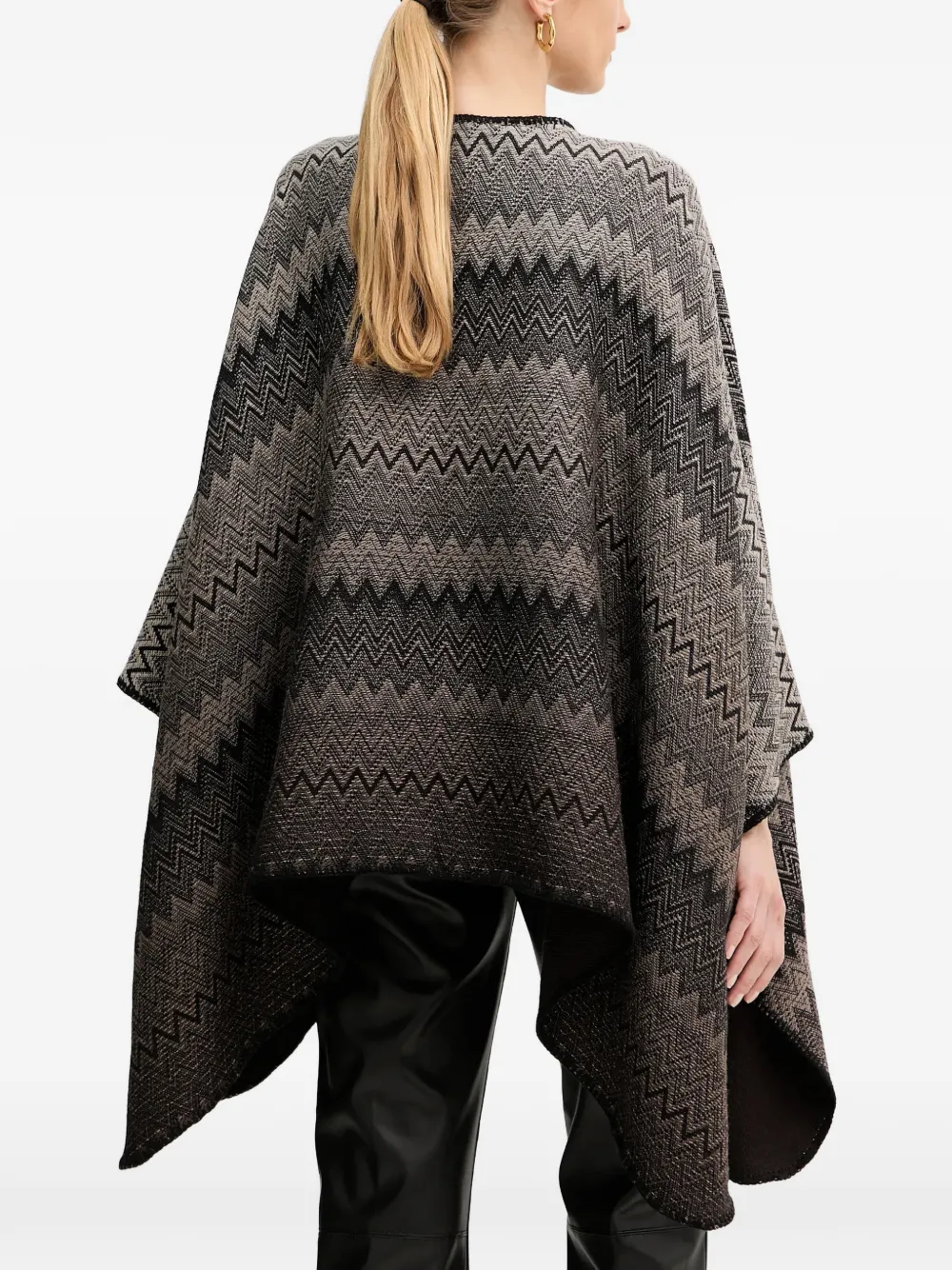 Missoni Chevron Knitted Poncho - Neutrals 