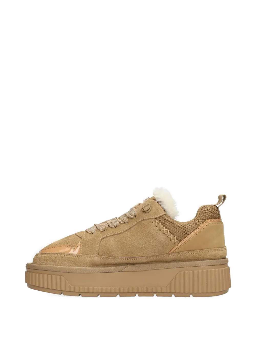 MEXX Fluffy sneakers met plateauzool Beige