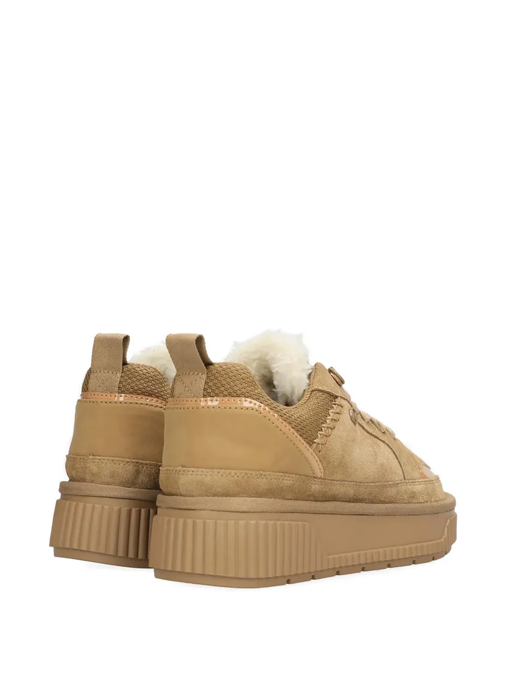MEXX Fluffy sneakers met plateauzool Beige