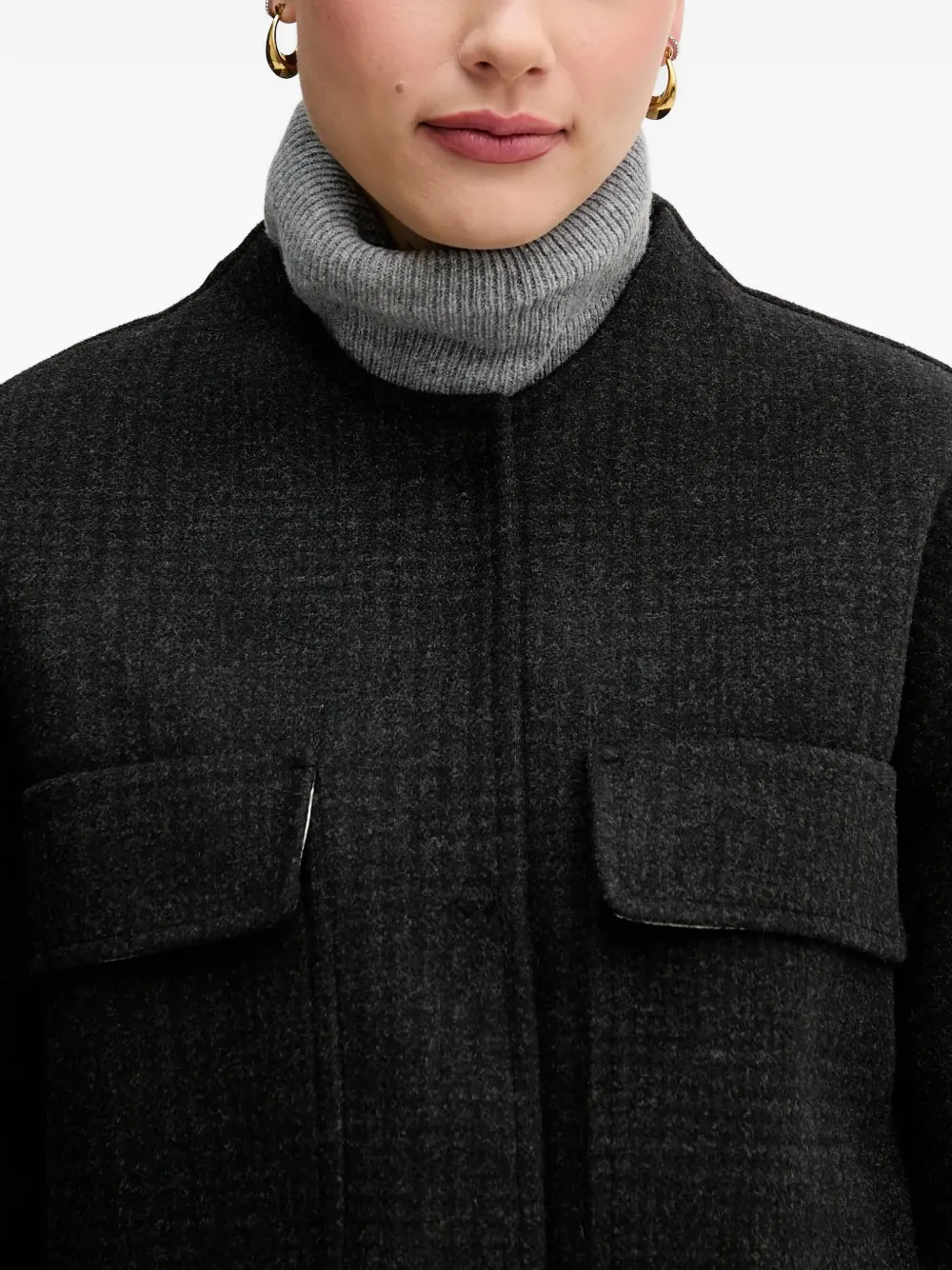 Sandro Ferrone Button-up jack met zak Groen