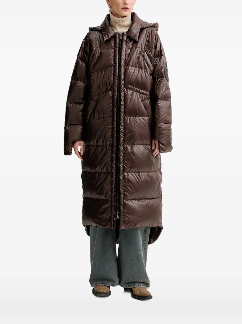 MMC STUDIO hooded padded parka coat - Marrone