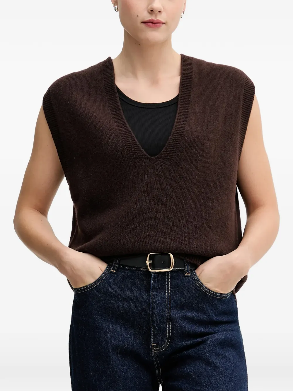 Sandro Ferrone V-neck vest - Marrone