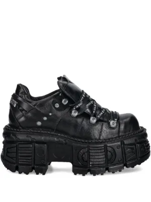 NEW ROCK Platform lace-up Trainers | Black | FARFETCH