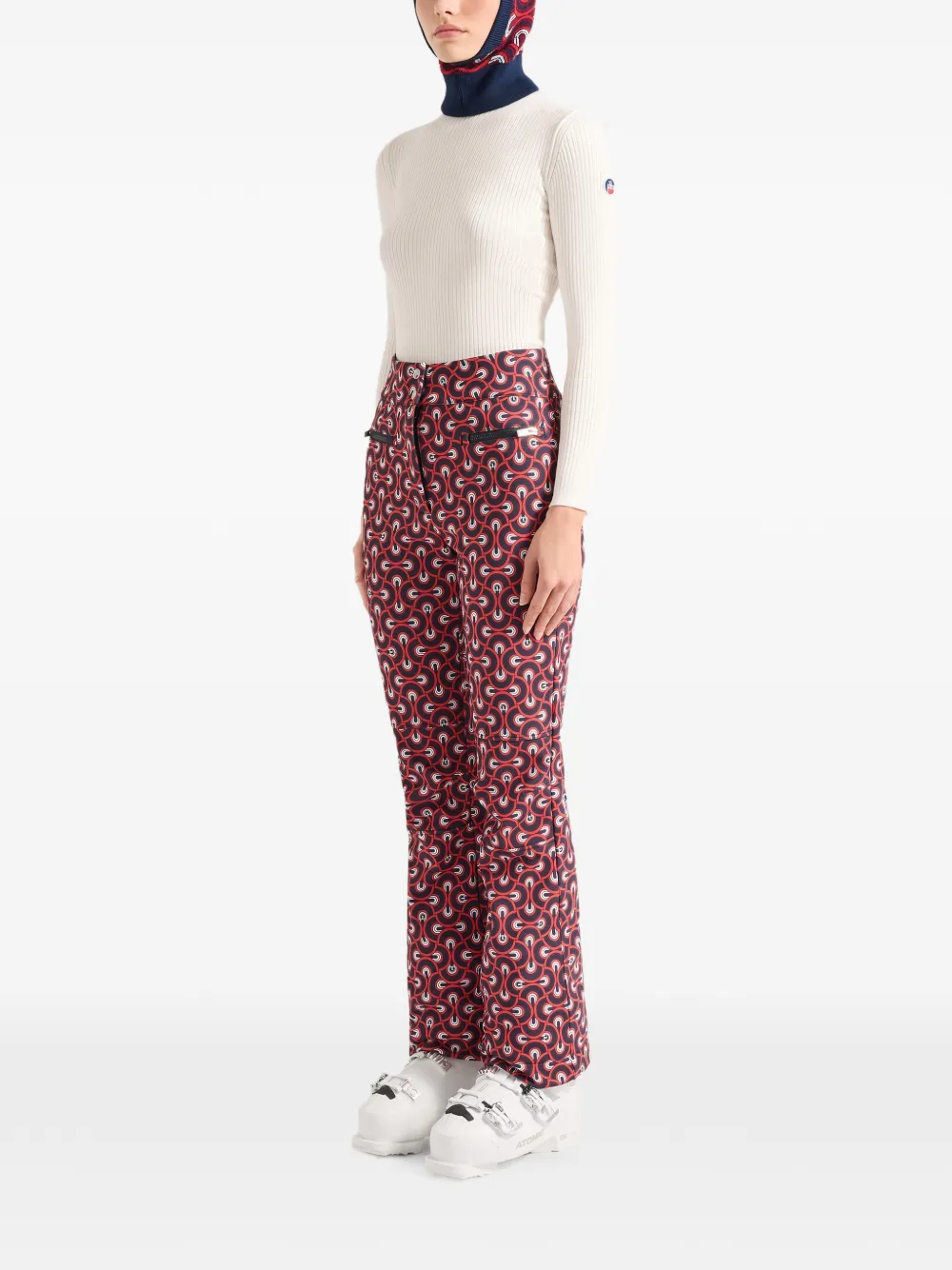  Fusalp Diana Patterned Zip Ski Pants - Red 