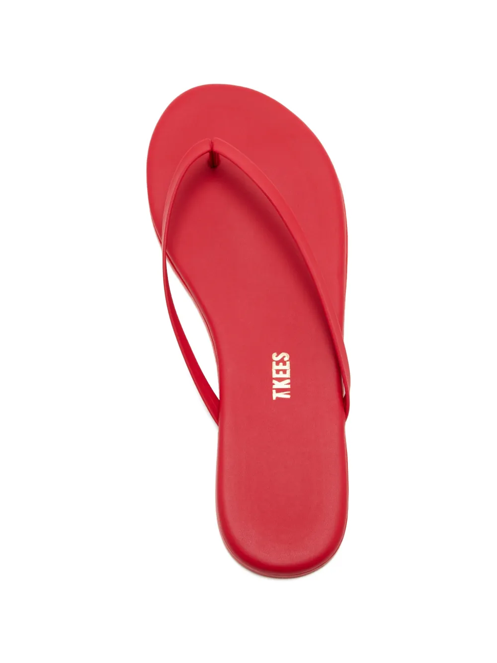 Tkees Solids leren teenslippers Rood