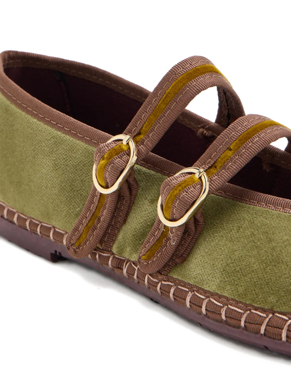 FLABELUS Claire espadrilles met gespbandje Groen