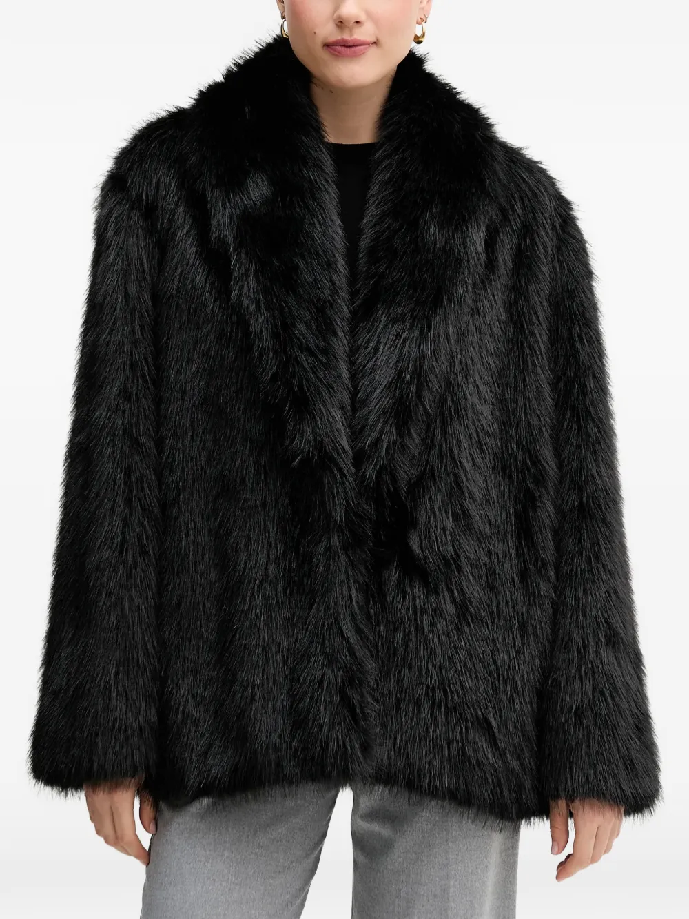 Sandro Ferrone faux fur coat - Nero