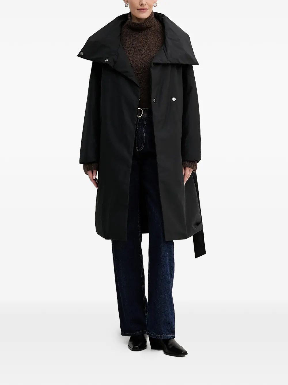  Moose Knuckles Belted Double-breasted Coat - Black 