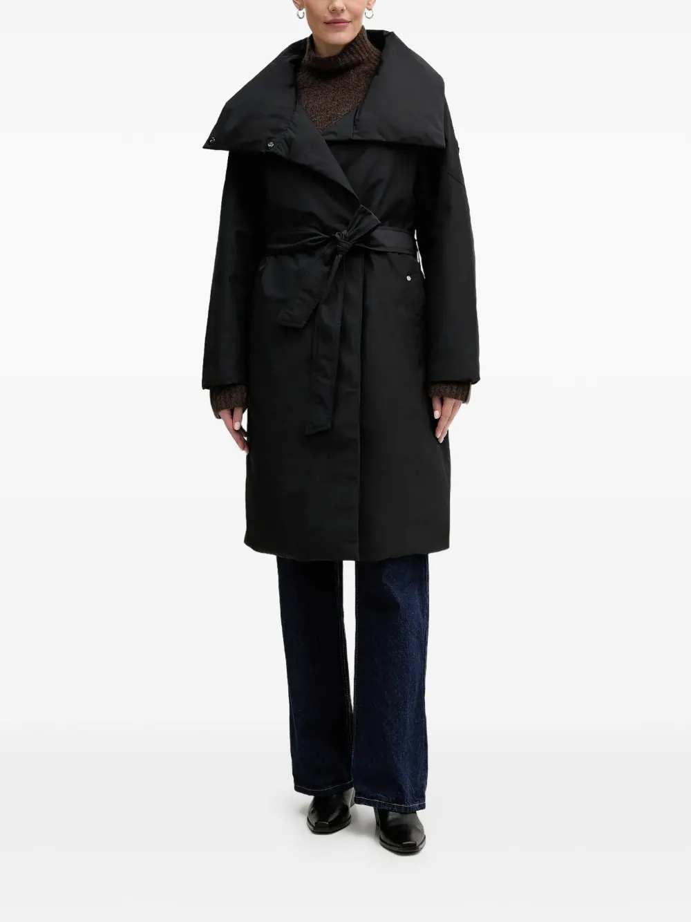 Moose Knuckles belted double-breasted coat - Nero