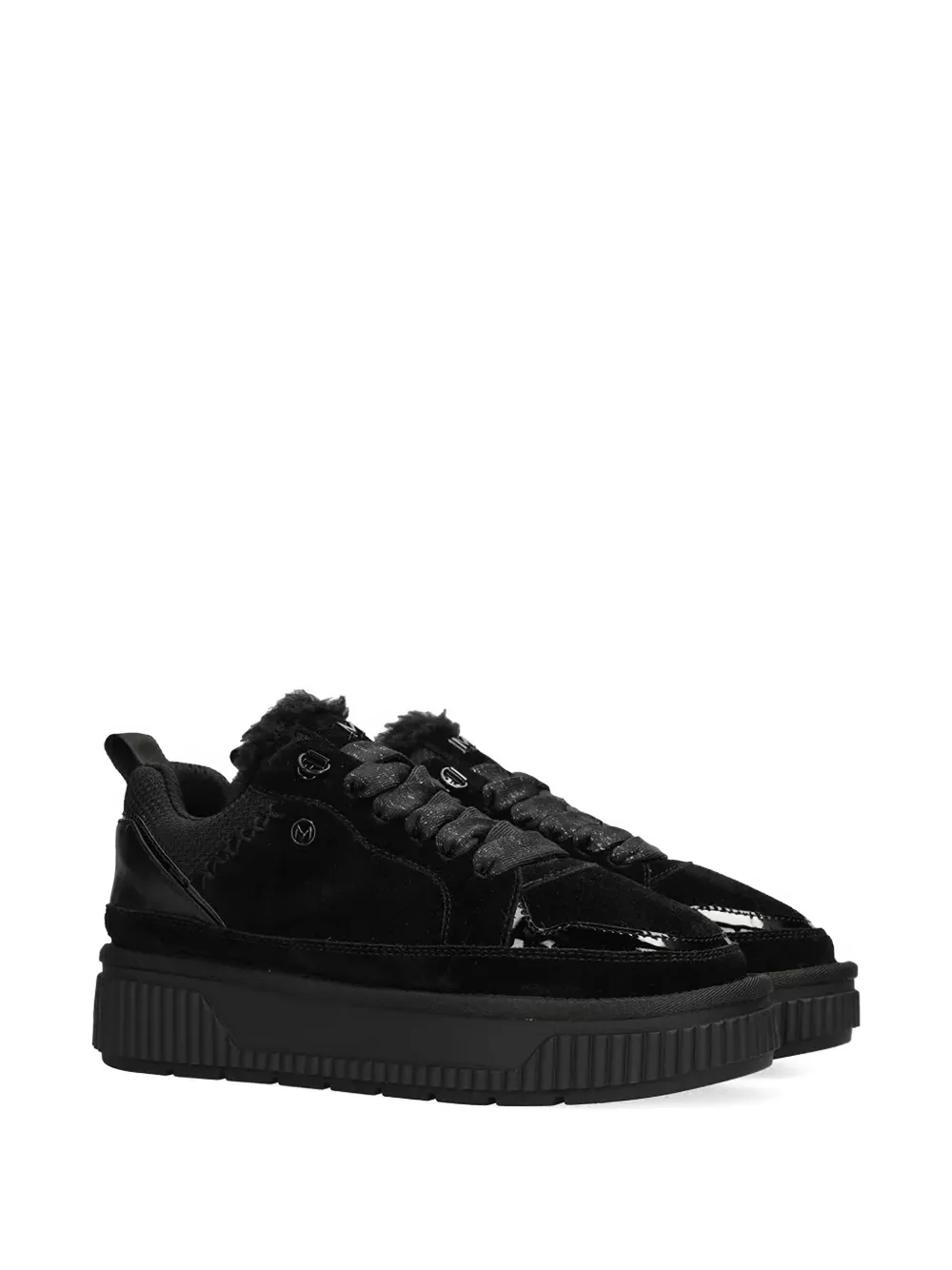 MEXX platform faux fur sneakers - Zwart